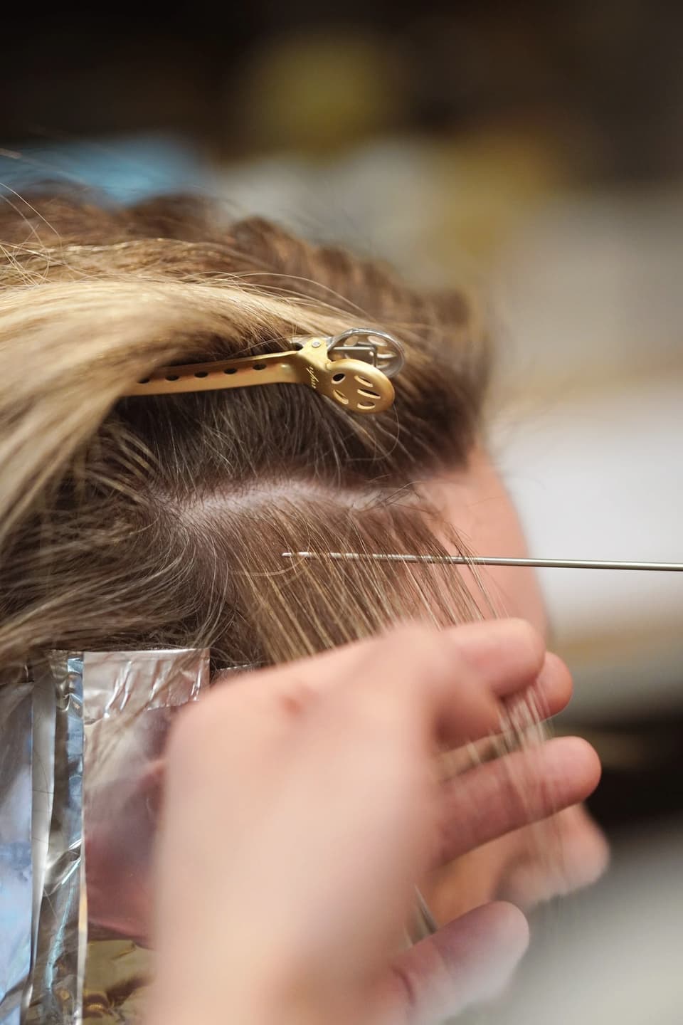 Balayage worked through the mid-lengths.